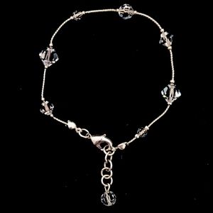 Swarovski Crystal Sterling Silver Bracelet — Lobster Clasp — 925